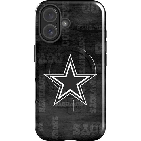 NFL Dallas Cowboys Black & White iPhone 16 Magsafe Impact Case